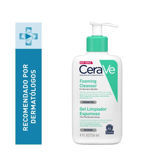 Gel Limpiador Espumoso Cerave para Rostro y Cuerpo 236 ml